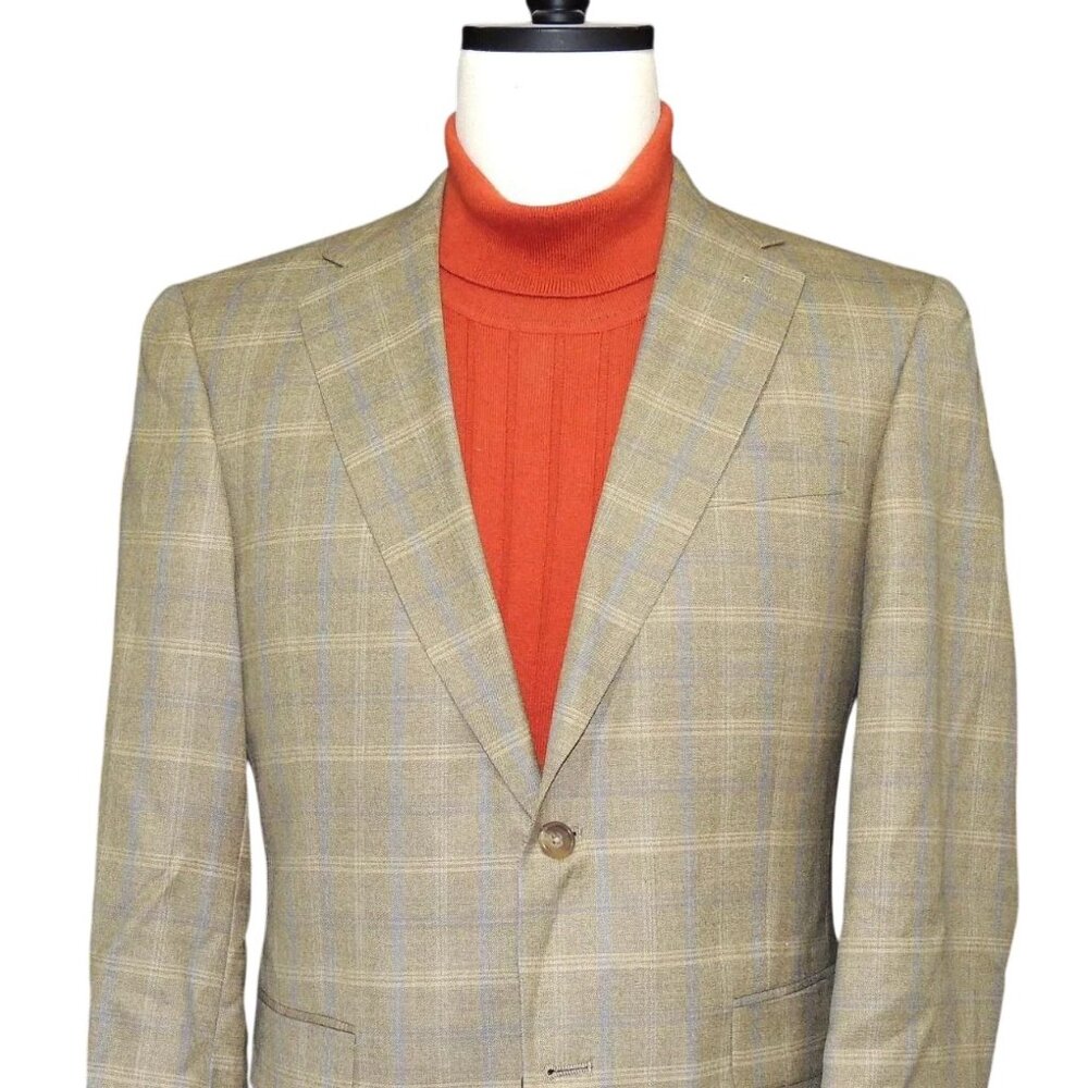 *SOLD*   Hart Schaffner Marx Two Buttons Single Breasted Plaid Mens Blazer 38-S